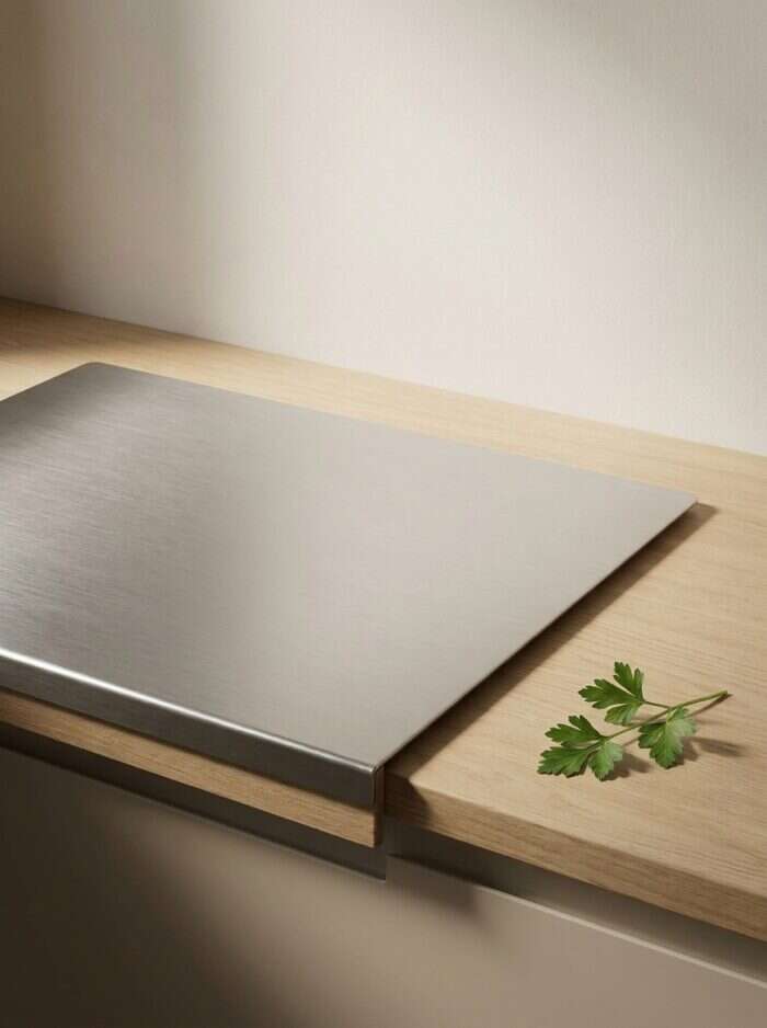 Stainless_steel_product_photogra…_202609091855 لوح تقطيع ستانلس ستيل 304 — مقاس وسط